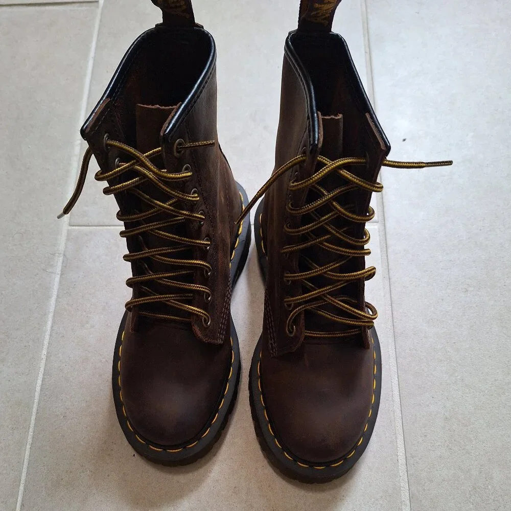 1460 Bex Crazy Horse Leather Lace Up Boots - Picture 1 of 9